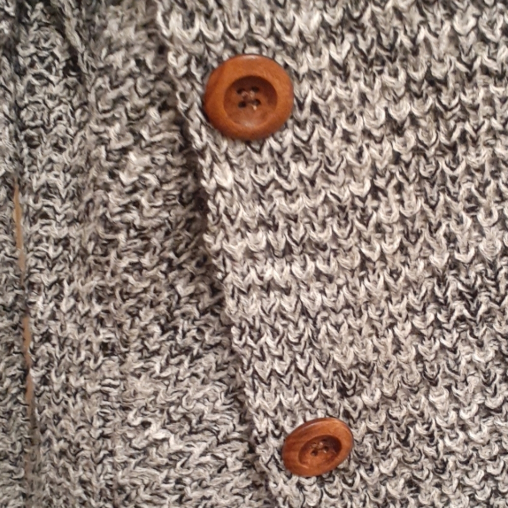 Heather Gray Buttoned Wrap Turtleneck Sweater - Picture 8 of 8